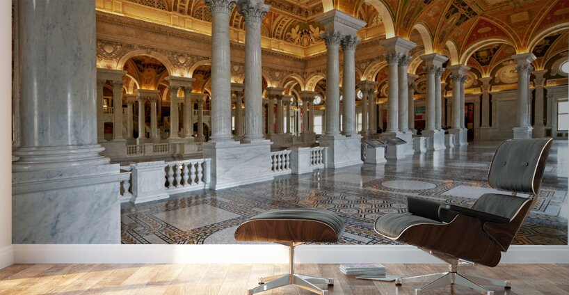 Inside the Library of Congress. Washington D.C. Wall Murals