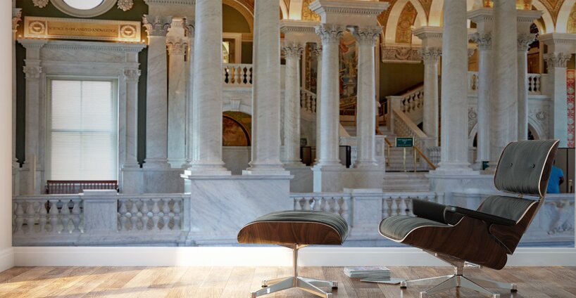 Inside the Library of Congress. Washington D.C. Wall Murals