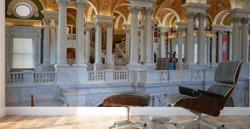 Inside the Library of Congress. Washington D.C. Wall Murals