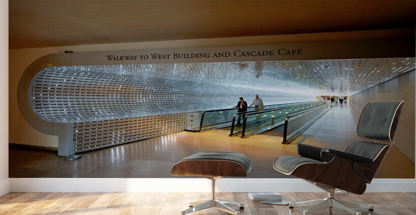 The walkway connecting East and West Buildings of the National Gallery of Art. Washington D.C. Wall Murals
