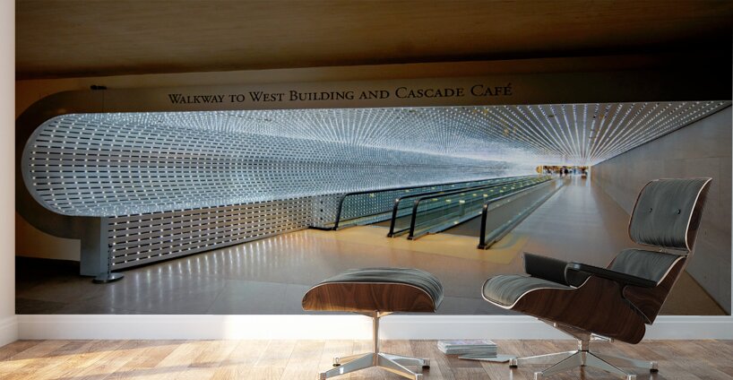 The walkway connecting East and West Buildings of the National Gallery of Art. Washington D.C. Wall Murals