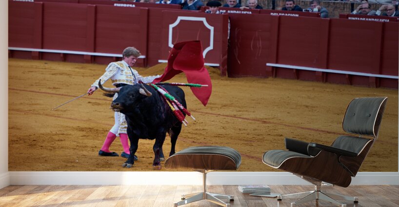 ANDALUSIA SPAIN. Bullfight in Seville Arena Wall Murals