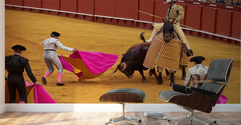 ANDALUSIA SPAIN. Bullfight in Seville Arena Wall Murals