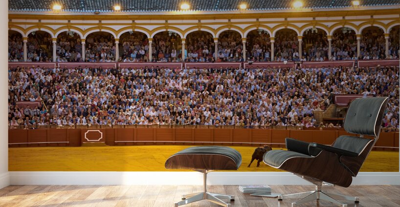 ANDALUSIA SPAIN. Bullfight in Seville Arena Wall Murals