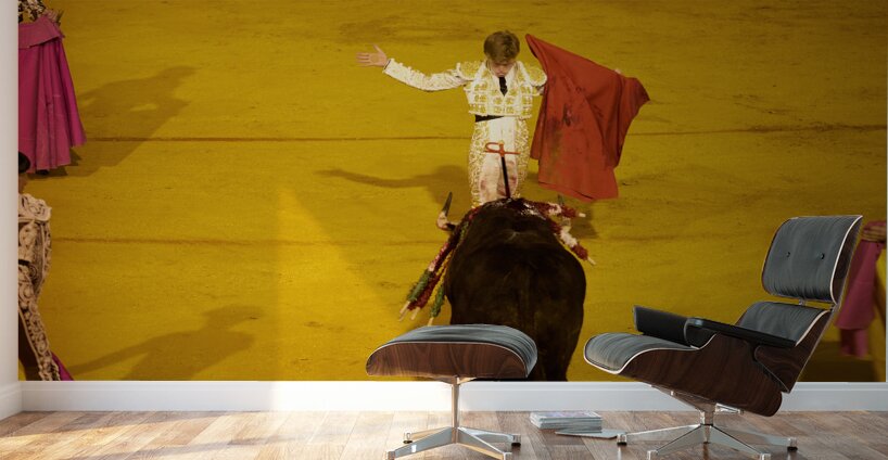 ANDALUSIA SPAIN. Bullfight in Seville Arena Wall Murals