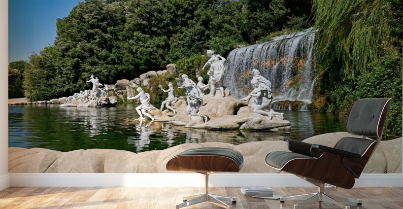 Caserta Campania Italy. The Royal Palace. The fountain of Diana and Actaeon Wall Murals