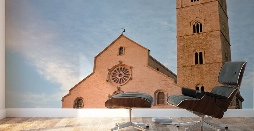 Apulia Puglia Italy. Trani. Basilica Cattedrale Beata Maria Vergine Assunta dedicated to Saint Nicholas at dusk Wall Murals