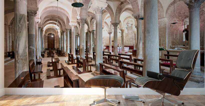 Apulia Puglia Italy. Trani. Basilica Cattedrale Beata Maria Vergine Assunta dedicated to Saint Nicholas Wall Murals