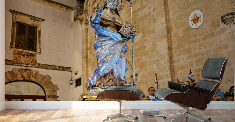 Apulia Puglia Italy. Ostuni. Festival of Saint Orontius. Procession with the statue of the Saint Wall Murals