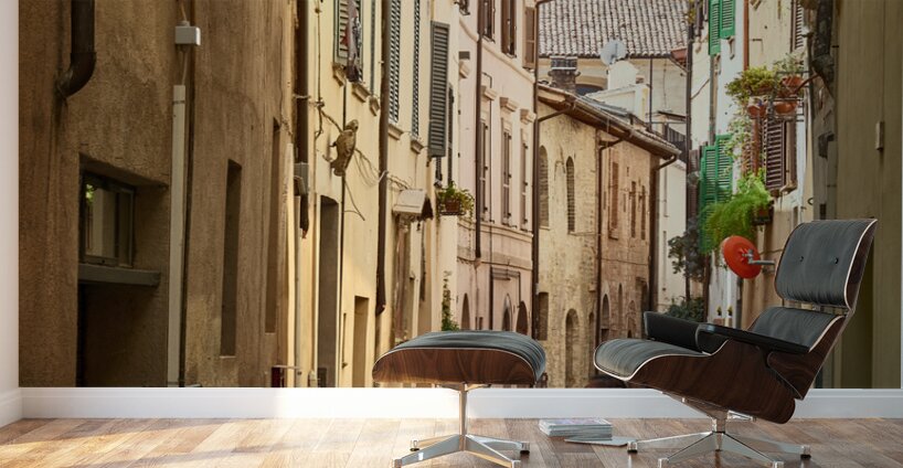 Foligno Umbria Italy. Talking in the alleys of the old town Wall Murals