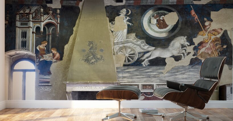 Foligno Umbria Italy. Frescoes at Trinci Palace Palazzo Trinci a patrician residence and museum. Wall Murals