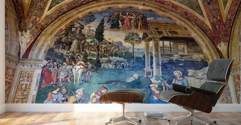 Spello Umbria Italy. Baglioni Chapel frescoed by Pinturicchio in Santa Maria Maggiore Church Wall Murals