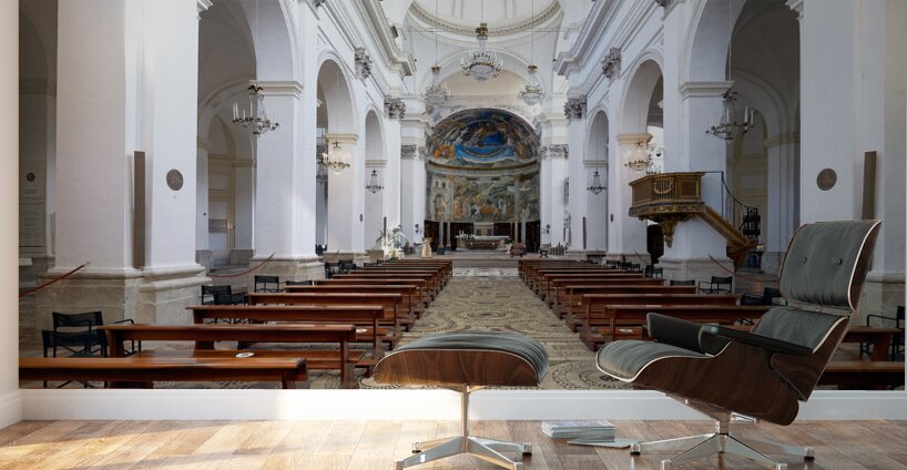 Spoleto Umbria Italy. The Cathedral Wall Murals