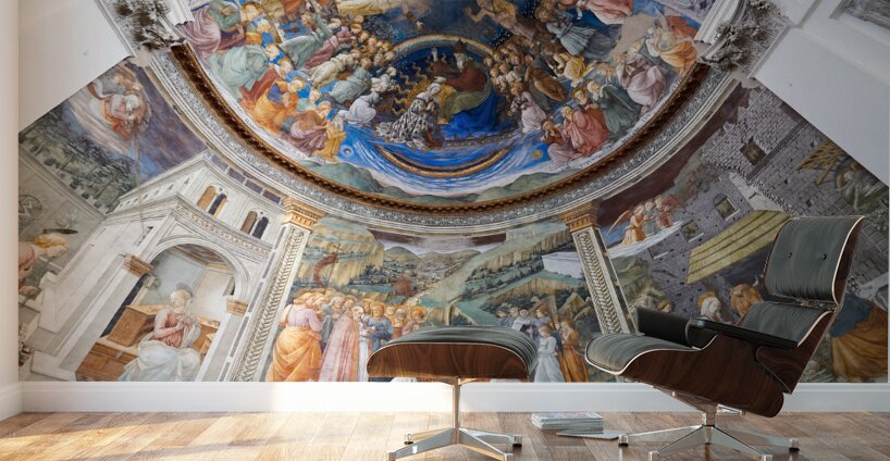 Spoleto Umbria Italy. The interior of the Cathedral. The frescoed apse by Filippo Lippi Wall Murals