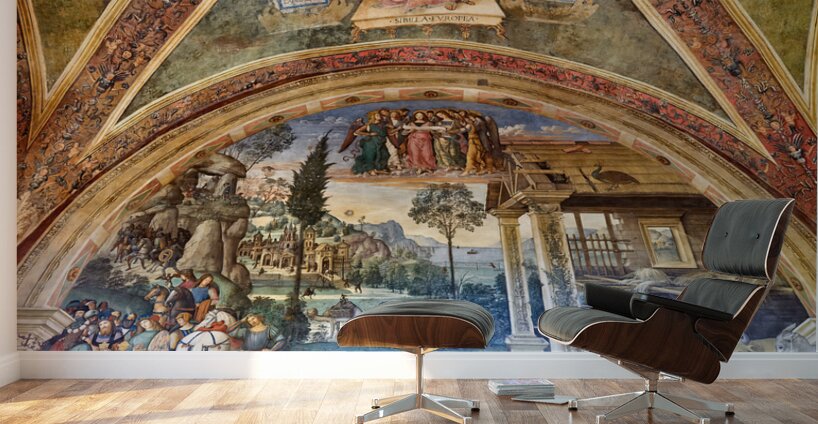 Spello Umbria Italy. Baglioni Chapel frescoed by Pinturicchio in Santa Maria Maggiore Church Wall Murals