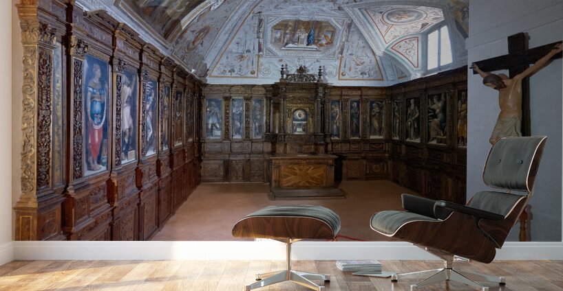 Spoleto Umbria Italy. The Cathedral Wall Murals