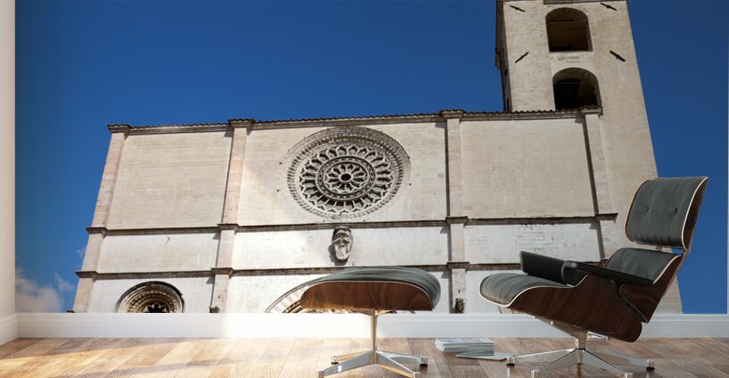 Todi Umbria Italy. Concattedrale della Santissima Annunziata. Cathedral. Piazza del Popolo Wall Murals