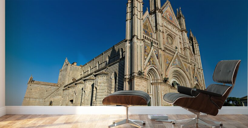 Orvieto Umbria Italy. The facade of the Cathedral Wall Murals