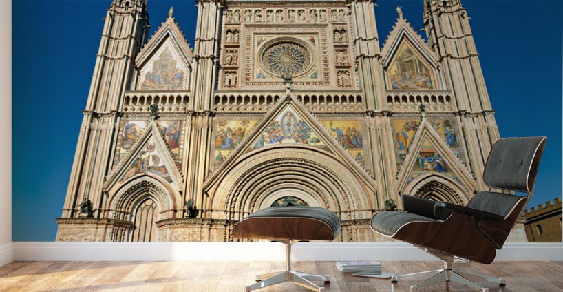 Orvieto Umbria Italy. The facade of the Cathedral Wall Murals