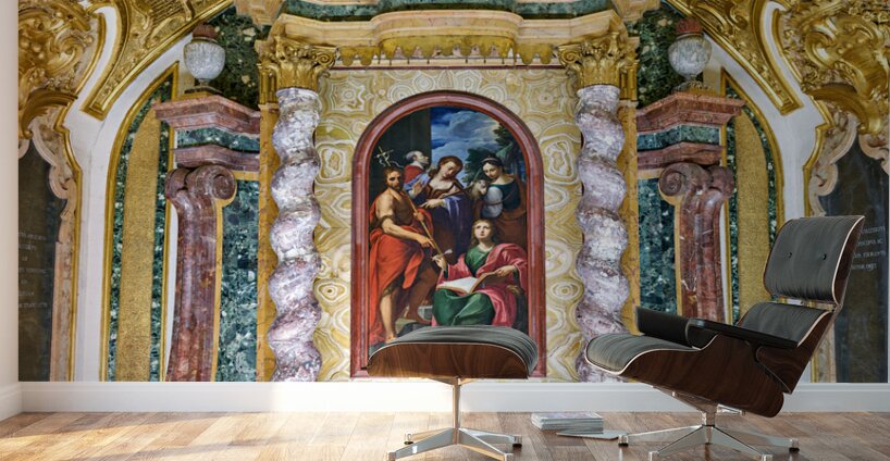 Orvieto Umbria Italy. The chapel of the Madonna di San Brizio frescoed by Fra Angelico and Benozzo Gozzoli Wall Murals
