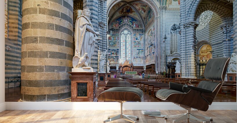 Orvieto Umbria Italy. The interior of the Cathedral Wall Murals