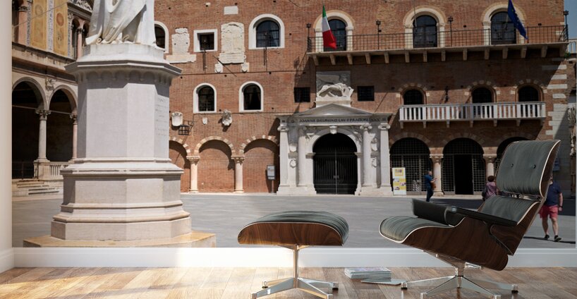 Verona Veneto Italy. Piazza dei Signori with the monument to Dante Wall Murals