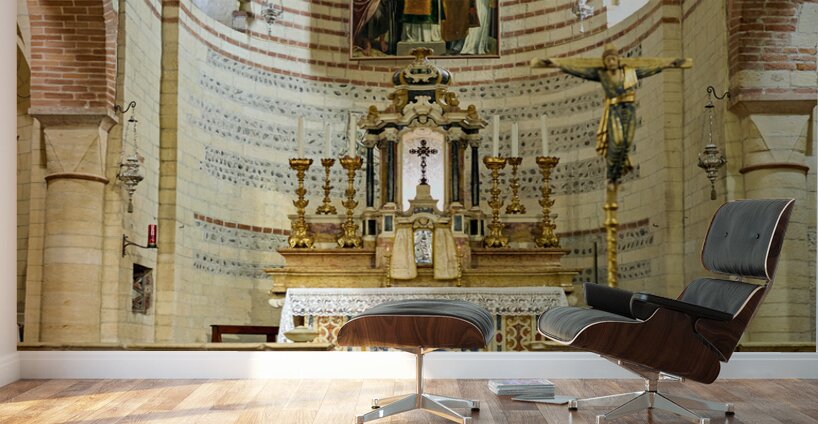 Verona Veneto Italy. San Lorenzo Basilica Wall Murals