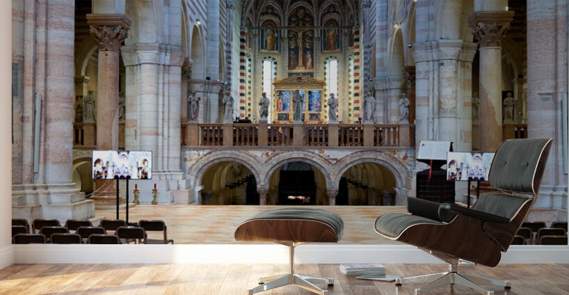 Verona Veneto Italy. The Basilica of San Zeno Wall Murals