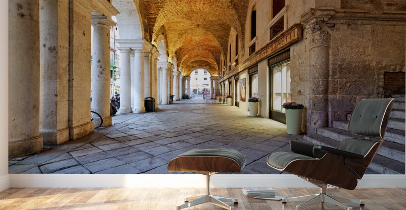 Medieval arcade in Piazza dei Signori. Vicenza Veneto Italy Wall Murals