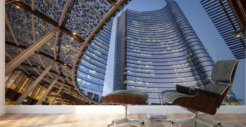 Milan Lombardy Italy. Porta Nuova District. Wall Murals