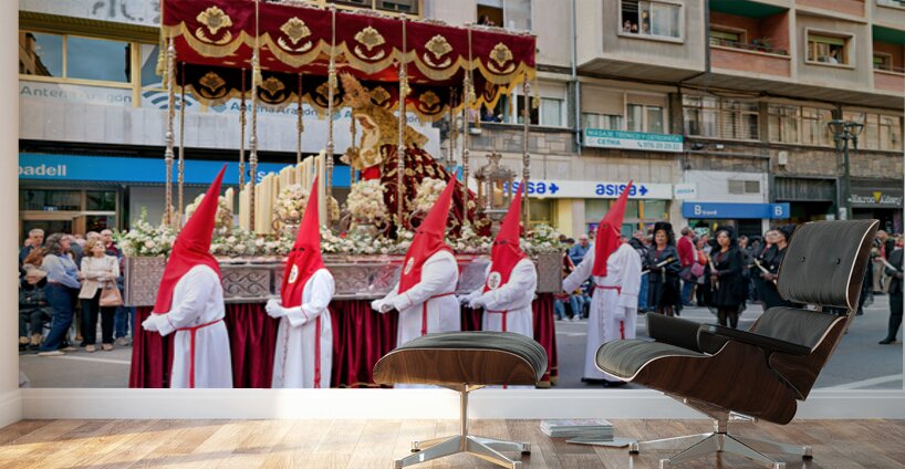 Zaragoza. Saragossa. Aragon. Spain.  Processions of the Easter Holy Week Wall Murals