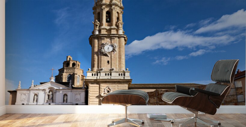 Zaragoza Spain. Cathedral of the Savior of Zaragoza. Catedral del Salvador   La Seo. Museo del Foro de Caesaraugusta Wall Murals