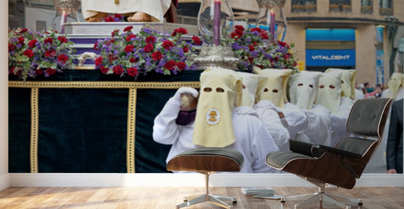 Zaragoza. Saragossa. Aragon. Spain.  Processions of the Easter Holy Week Wall Murals