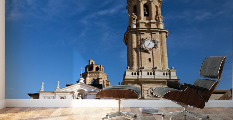 Zaragoza Spain. Cathedral of the Savior of Zaragoza. Catedral del Salvador   La Seo. Museo del Foro de Caesaraugusta Wall Murals