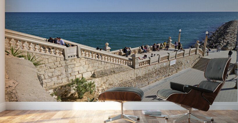 Sitges Catalunya Spain. The stairs to the Cathedral Wall Murals