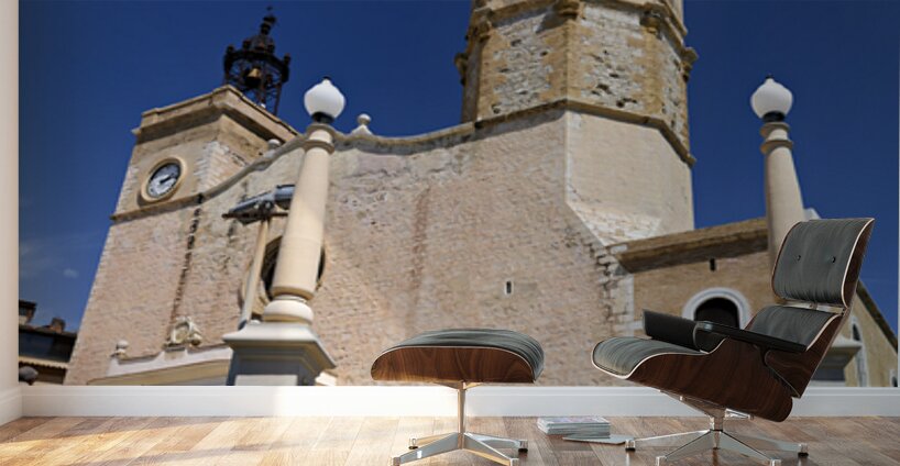 Sitges Catalunya Spain. Church esglesia de Sant Bartomeu i Santa Tecla Wall Murals