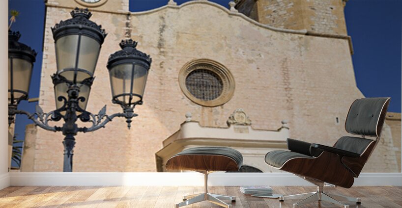 Sitges Catalunya Spain. Church esglesia de Sant Bartomeu i Santa Tecla Wall Murals