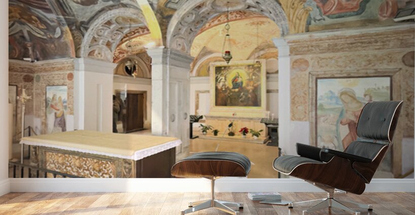 Interior of Santa Maria alla Fontana church in Milan Italy wit Wall Murals