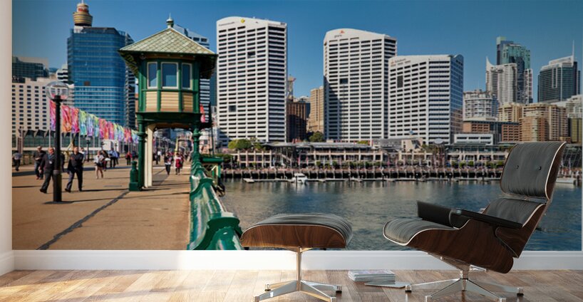 Sydney Harbour with boats and buildings on a sunny day. Wall Murals