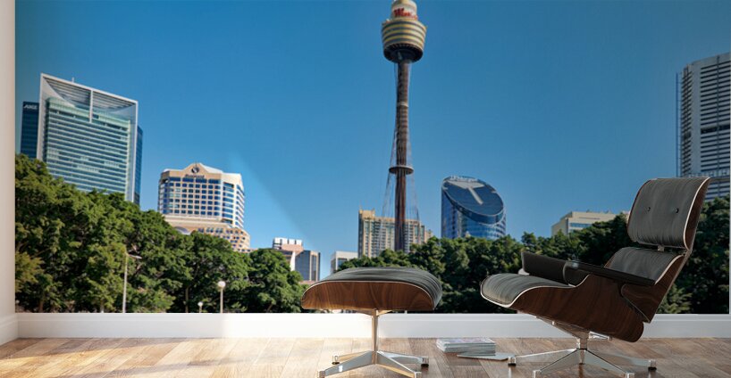 Sydney Tower Eye and surrounding buildings on a clear day. Wall Murals