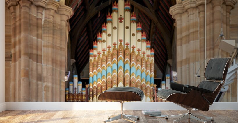 Grand pipe organ in St. Andrews Cathedral reaches high above Wall Murals