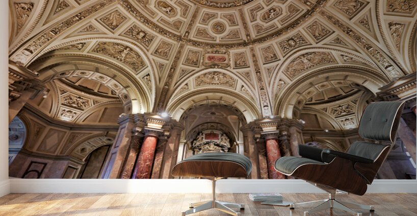 Ornate domed museum interior with grand architecture. Wall Murals