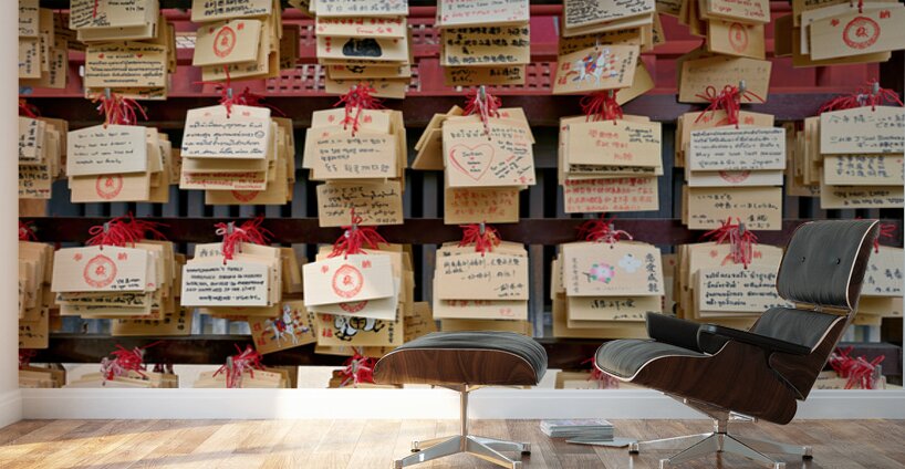 Wishes and invocations at Senso Ji Temple in Tokyo Wall Murals
