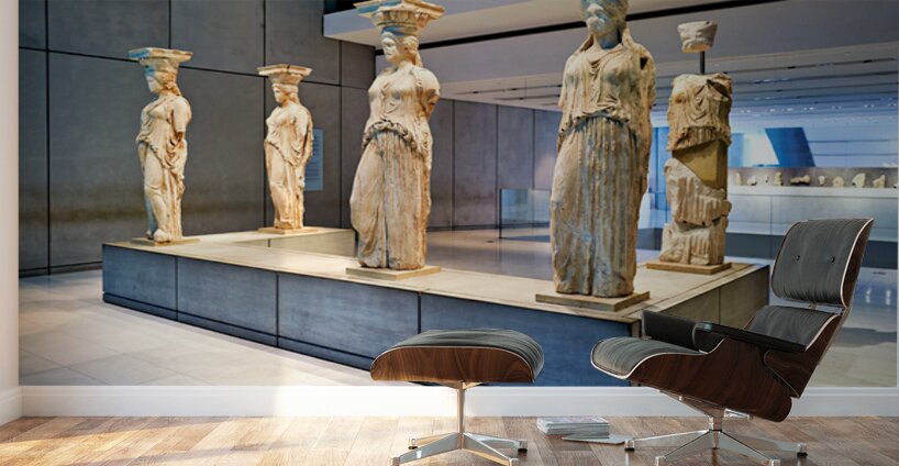 Exploring caryatids at Acropolis Museum in Athens Greece Wall Murals