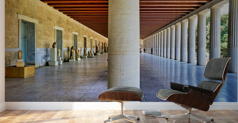 Walking through the Stoa of Attalos in Ancient Agora Athens Gre Wall Murals