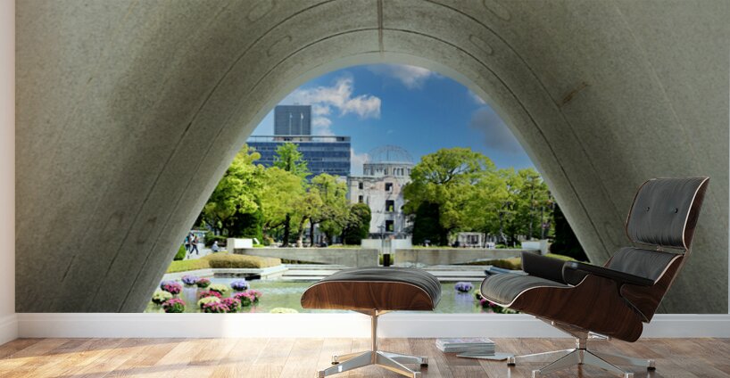 Hiroshima Peace Memorial Park view from the arch structure Wall Murals