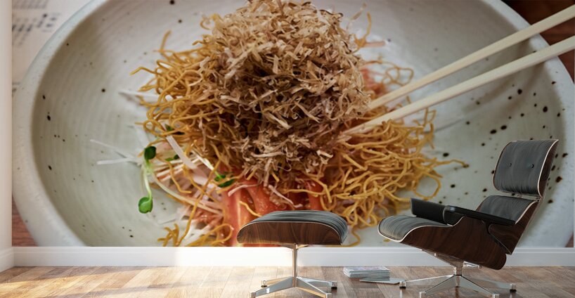 Enjoying traditional Japanese cuisine in Kyoto with fresh ingred Wall Murals