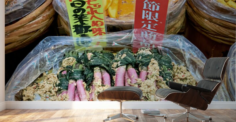 Colors and activities at Nishiki Market in Kyoto Japan Wall Murals