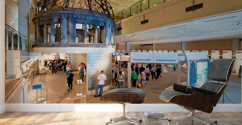 Visitors explore the Peace Memorial Museum in Hiroshima Japan Wall Murals