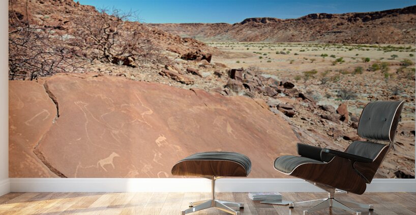 Prehistoric rock engravings in Twyfelfontein Kunene region Wall Murals